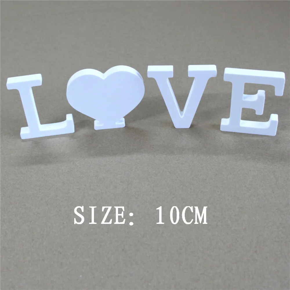 

10cm White Letter for Home Wedding Decorations Numbers and Children's name baby's one Birthday of Artificial wood wooden letters
