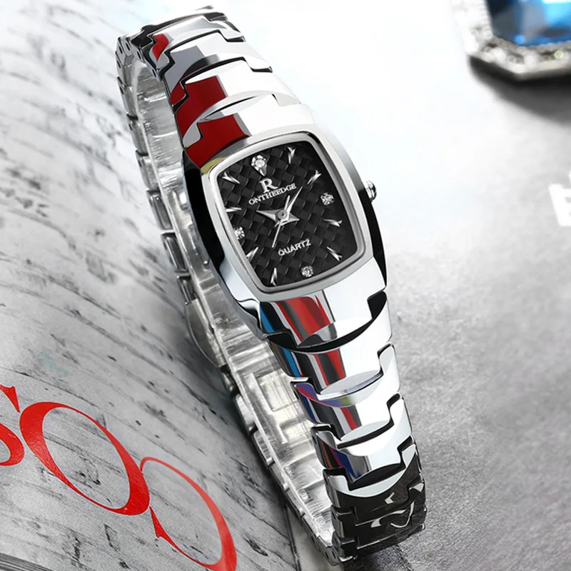 Женские кварцевые часы цвета розового золота женские квадратные наручные из