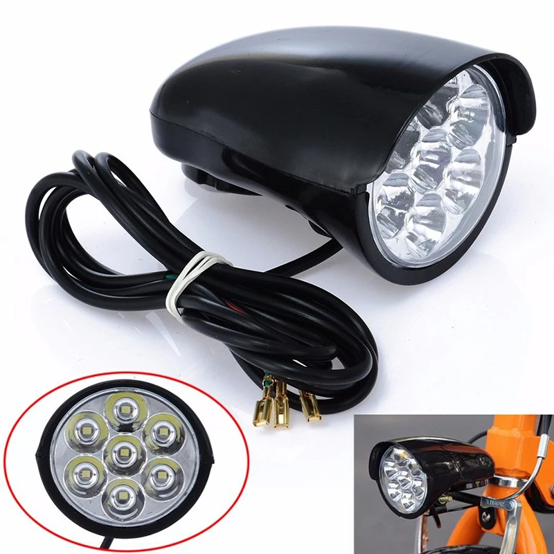 7LED 18 Вт велосипедный светильник электрическая фара для скутера головной светильник ing 100lm с рогом# D