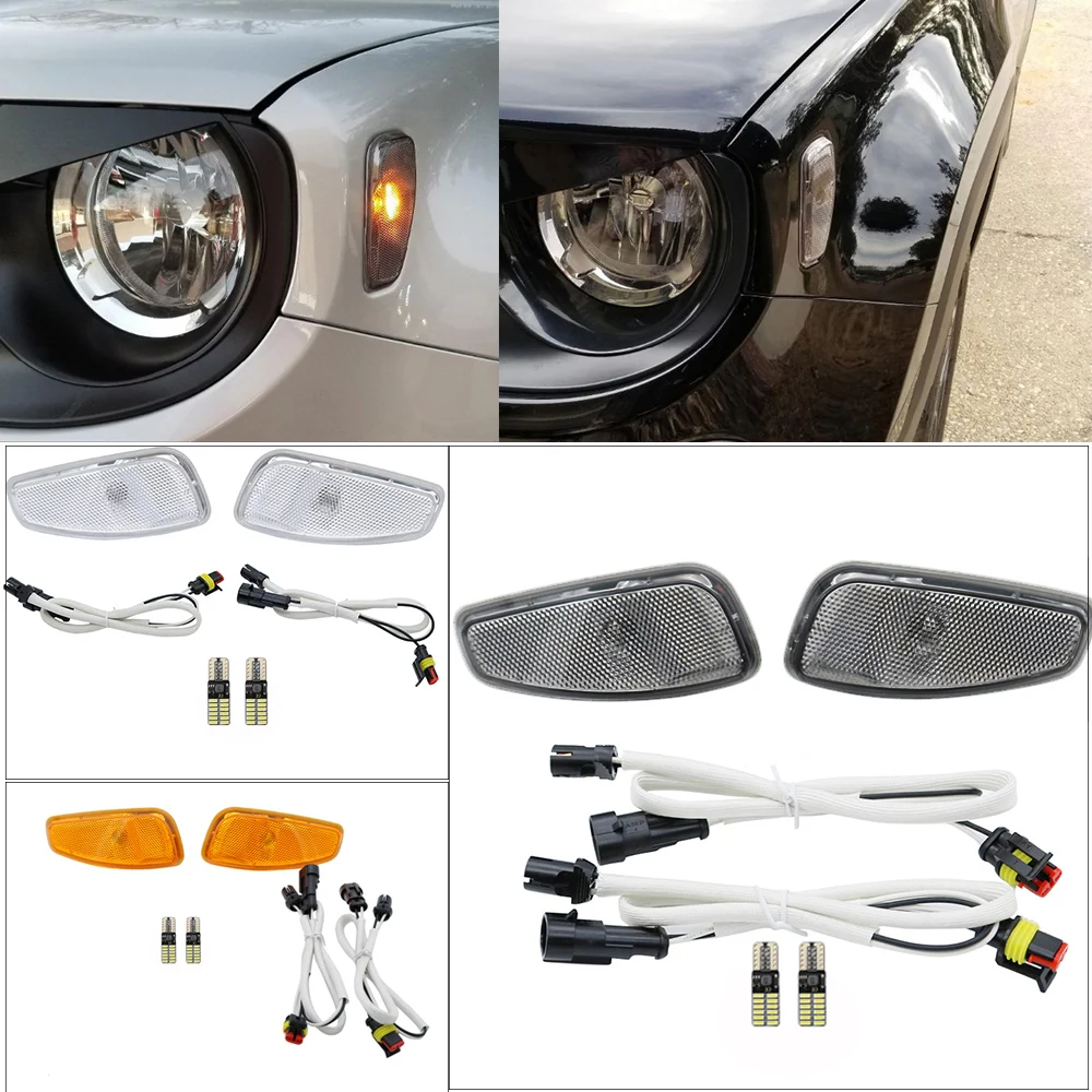 Подходит для Jeep Renegade 2015 2016 2017 2018 2019 Хромированная фара поворота Боковые