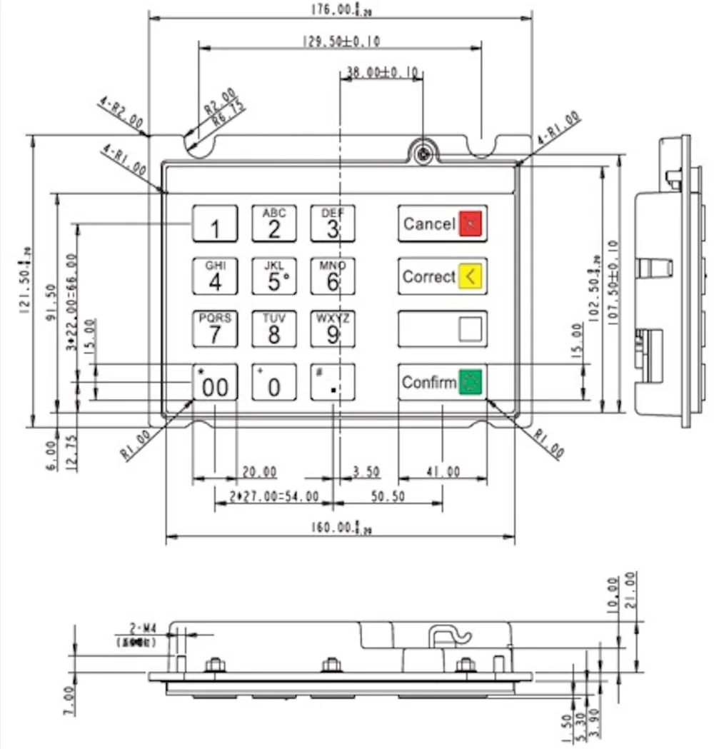 Металлическая шпилька PCI 4.x/ PCI4.0 для Wincor Nixdof EPP V6/EPP J6 банкомата металлическая