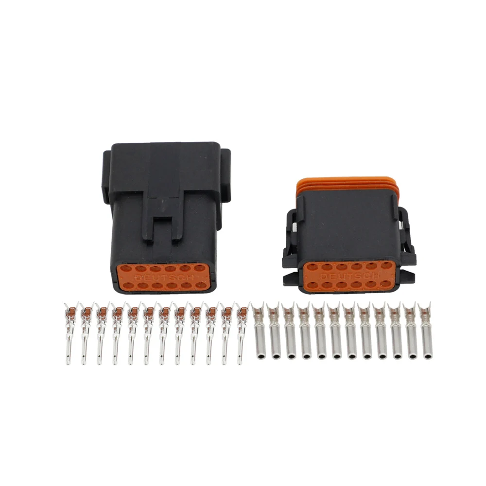 black 12P 100 sets 100 комплекты Deutsch серии DT DT06/DT04 2/3/4/6/8/12 булавки двигатели для автомобиля/коробка передач Водонепроницаемый Электрический разъем для автомобиля, автобус, двигатель, грузовик - Цвет: black 12P 100 sets