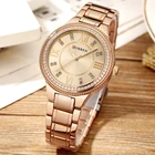 Часы CURREN женские, кварцевые, водонепроницаемые, стальные Стразы