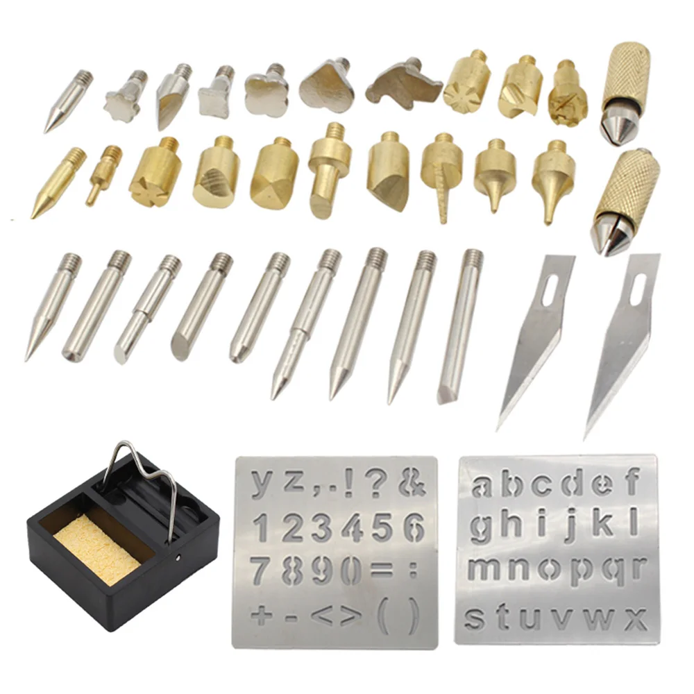 39pcs 220V 60W Wood Burning Pen Soldering Tool Crafts Tools Set New | Инструменты