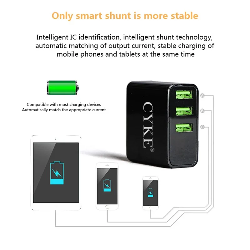 Зарядное устройство с 3 портами 5 в а быстрое зарядное USB умным цифровым дисплеем