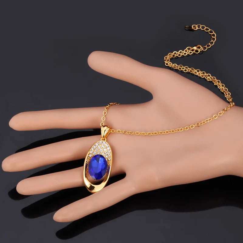 

Kpop Pendant Necklace High Quality Gold Color Austrian Rhinestone Crystal New Design Fashion Jewelry Accessories Brand P004