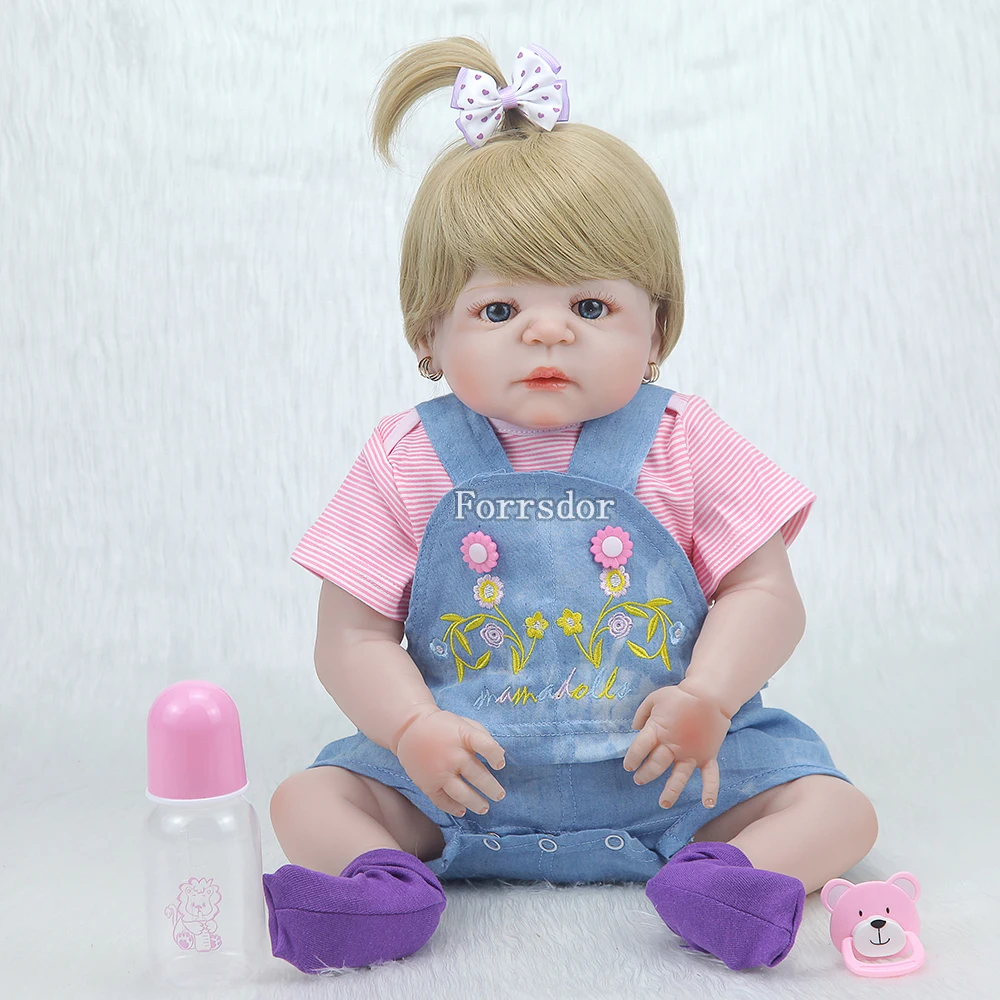 

57CM Full Body SIlicone Girl Reborn Babies Doll Bath Toy Lifelike Newborn Princess Baby Doll Bonecas Bebe Reborn Menina