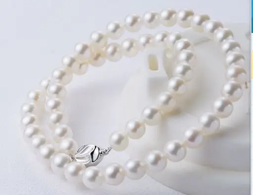 Классический 9-10mmAAA Южное море круглый белый жемчуг ожерелье 24 дюйма 925S |