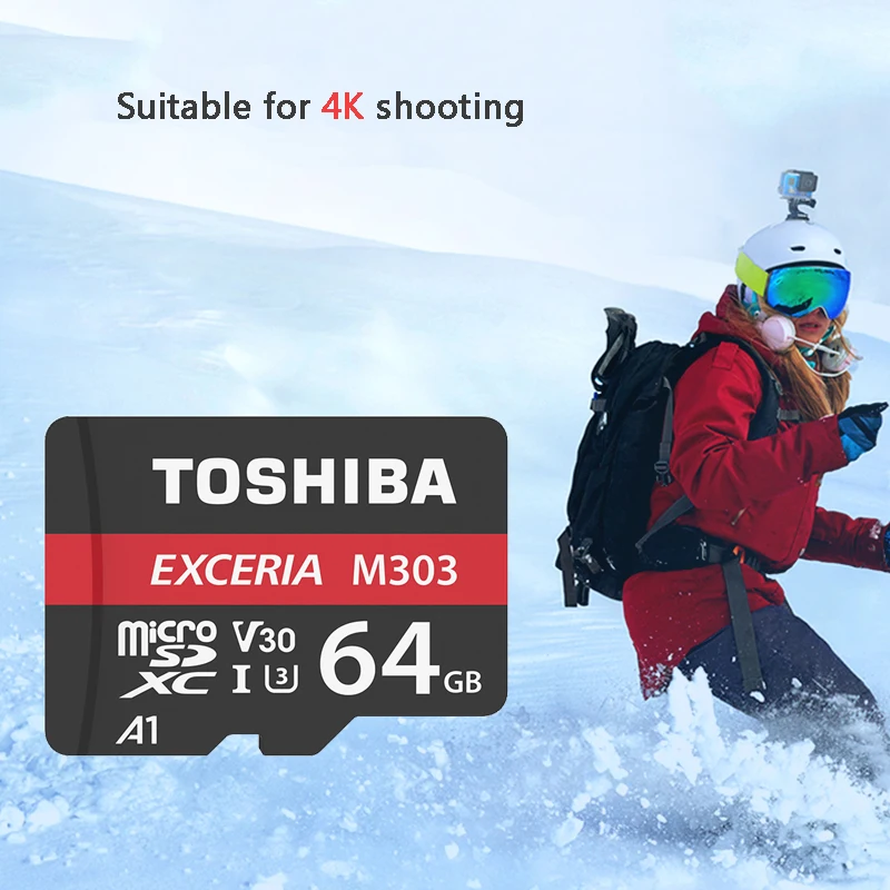 Оригинальный Toshiba EXCERIA M303 слот для карт памяти 256 ГБ 128 Гб 64 U3 Class10 4K UltraHD V30 TF флеш