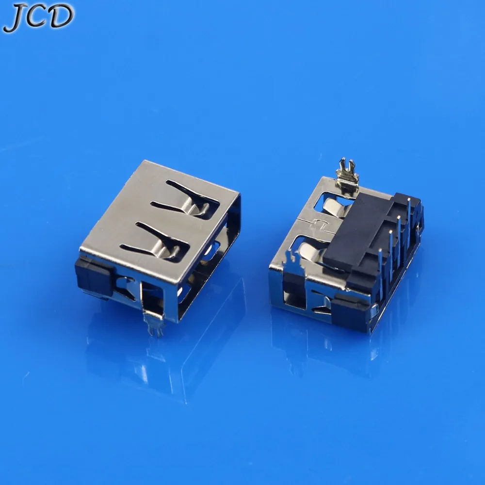 JCD 5 шт. тип A гнездо USB 2 0 короткий корпус 4 контакта фута 90 вставок Прямая зарядка