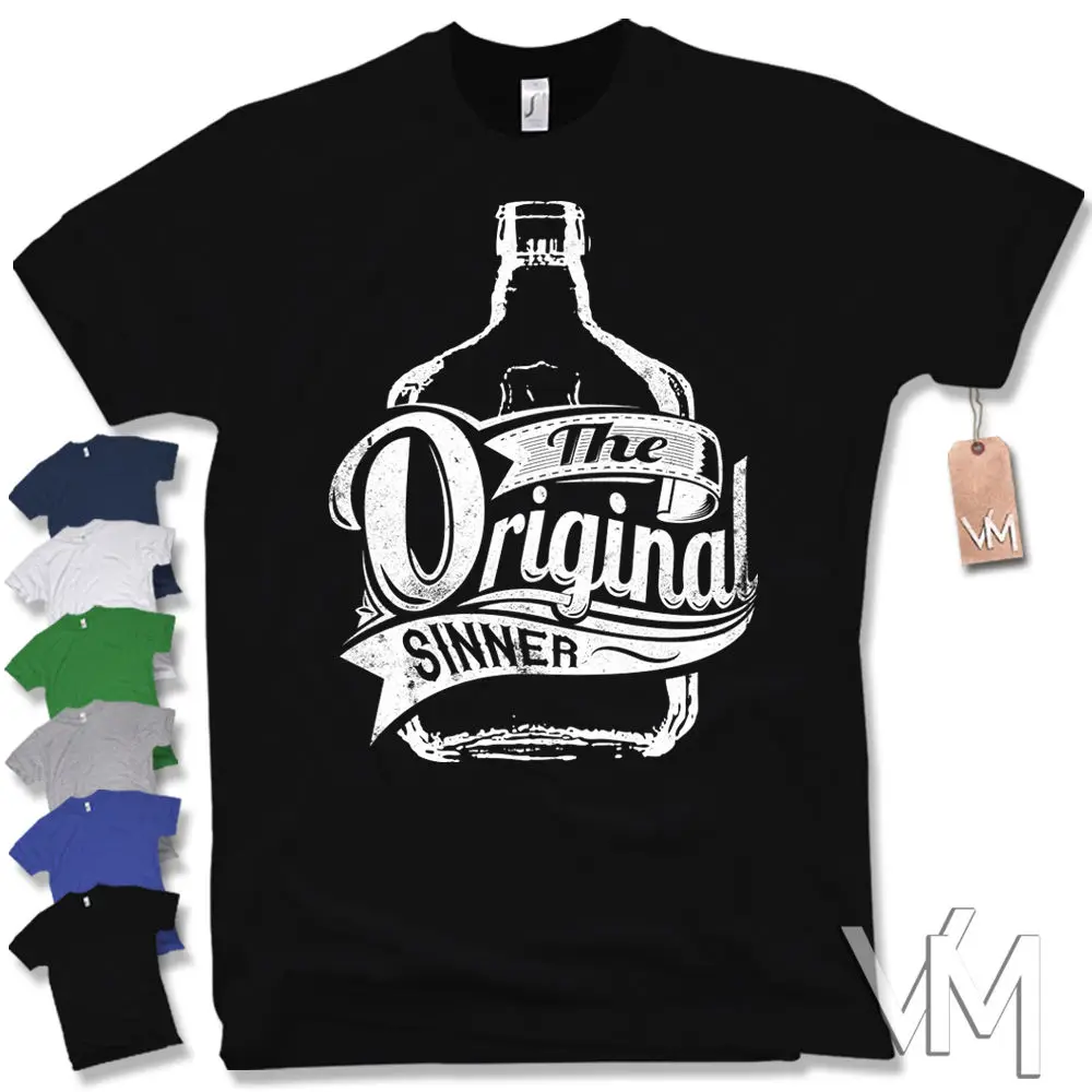 Футболка оригинальный Грешник вечерние Moonshine Bier Whiskey Fun Gr. S M L XL XXL Harajuku модная