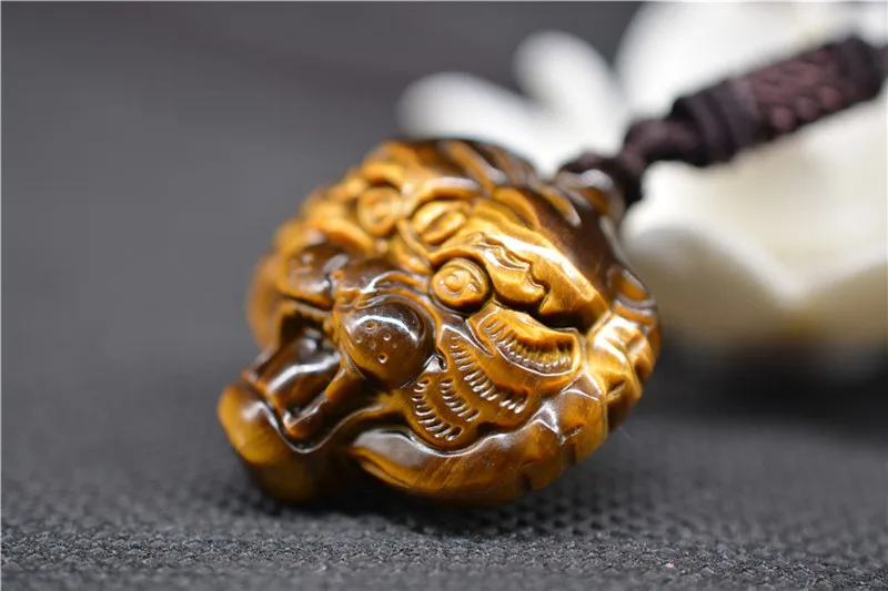 Ожерелье с подвеской из натурального тигрового глаза кулон нефрита ожерелье