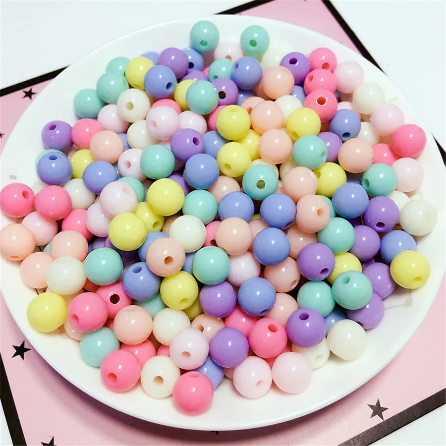 Multicolor Round Beads Diy Hand Made Beaded Bracelet Necklace Jewelry Making Candy Color Loose Clothing Accessories | Дом и сад
