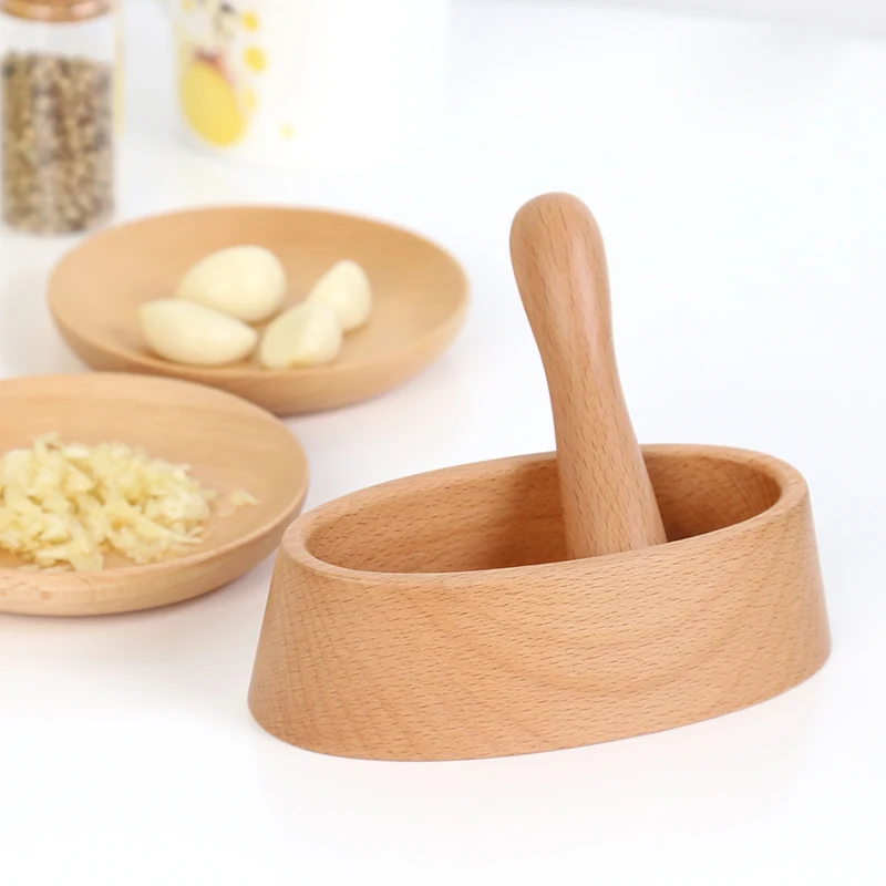 Новая мельница для перца Бамбуковая ступа и пестик подставка чаши кухонная
