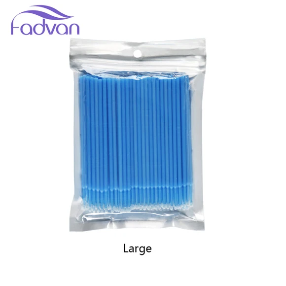 Blue Large 100 шт./лот, одноразовые кисти для макияжа, кисть для ресниц, микро-аппликатор, кисти отлично подходят для стоматологического/орального/макияжа и личного ухода - Handle Color: Blue Large