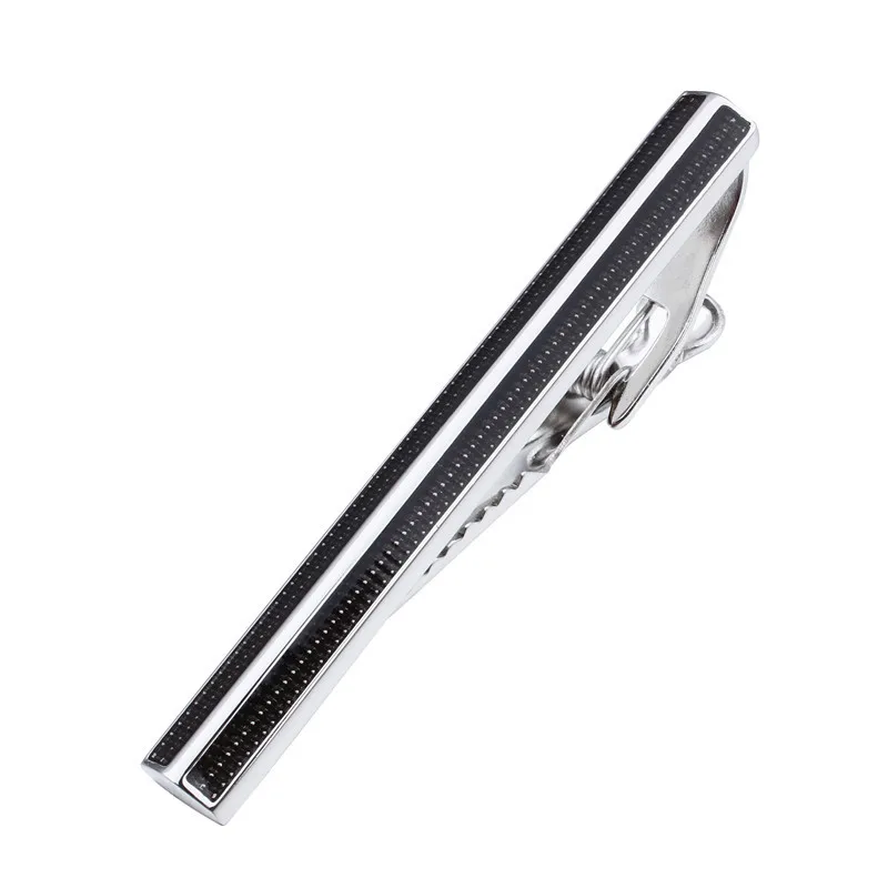 Модные черные эмалированные Зажимы для галстука мужчин 2 15 дюйма зажим