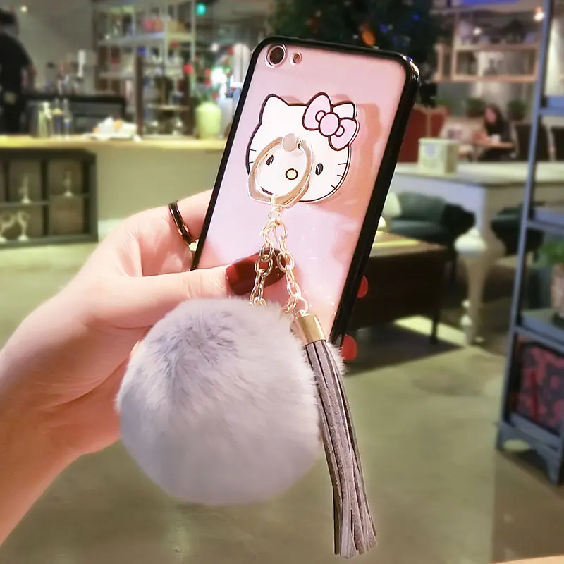 Для iPhone 6 S 7 Plus X для девочек Модный милый держатель кольца с кошкой чехол