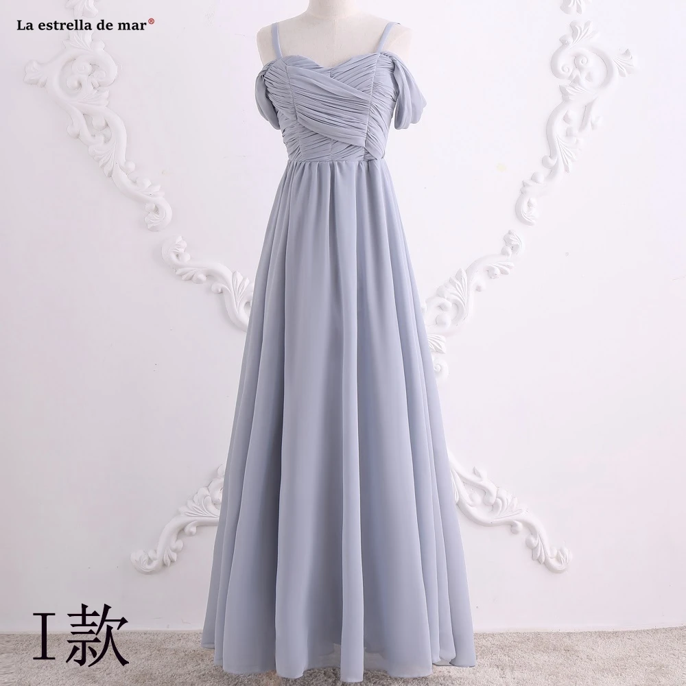 Vestidos de festa vestido longo para casamento новые шифоновые 6 стильные розовые платья серого цвета для подружек невесты Дешевые Свадебные платья для гостей