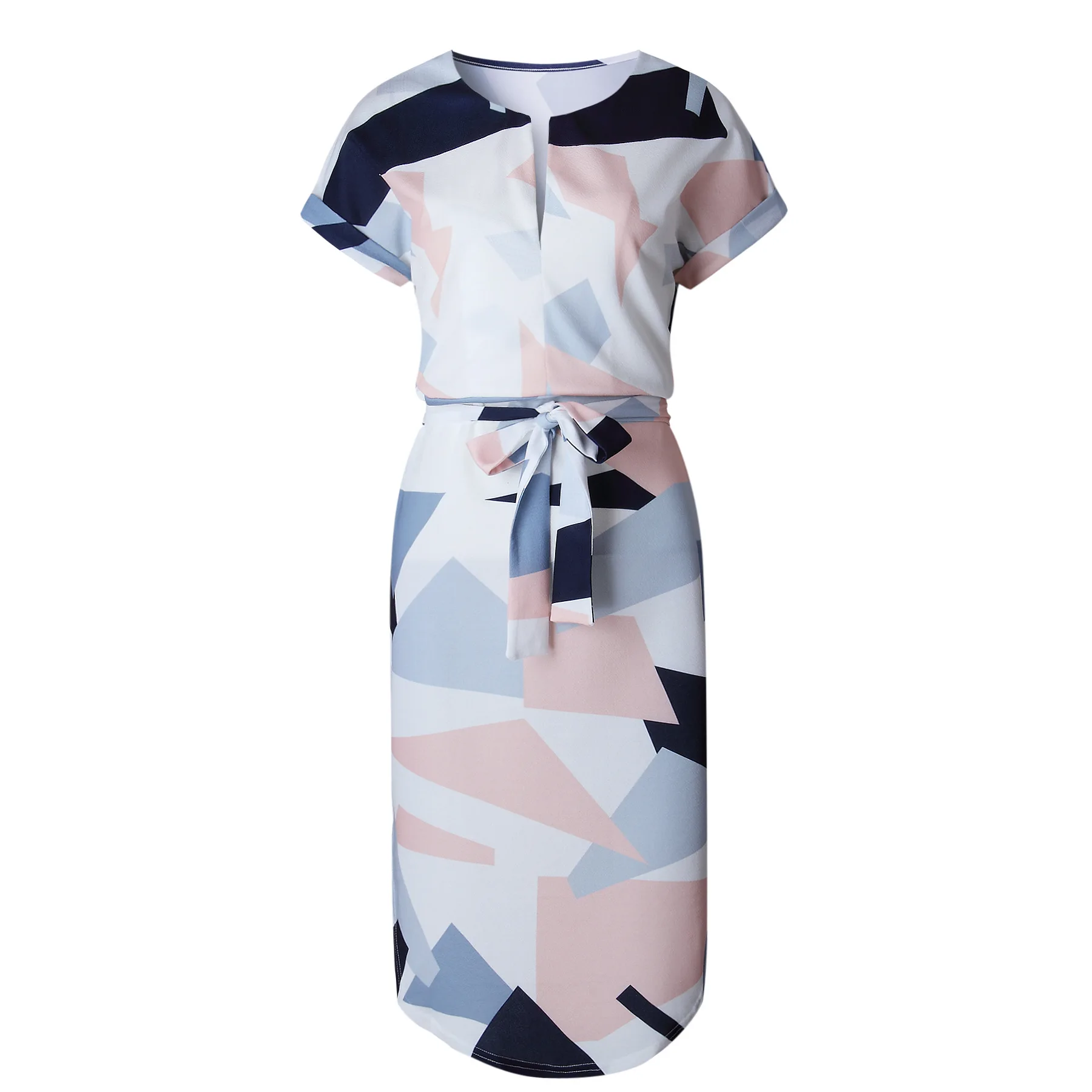 Женское пляжное платье с цветочным принтом розовое Повседневное глубоким