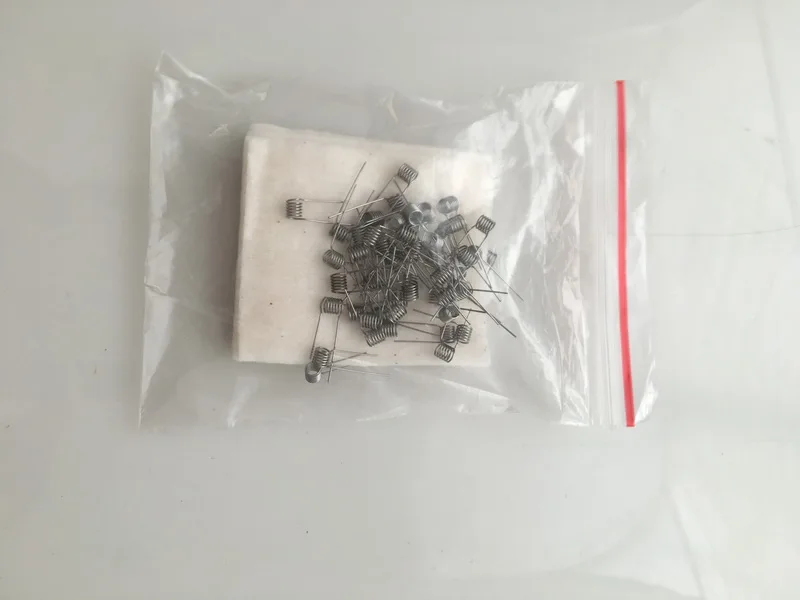 leiqidudu 100pcs Premade heating RDA coil wire with 5pc Janpanese cotton wick e cigarette rda RBA atomizer Kanth A1 | Электроника