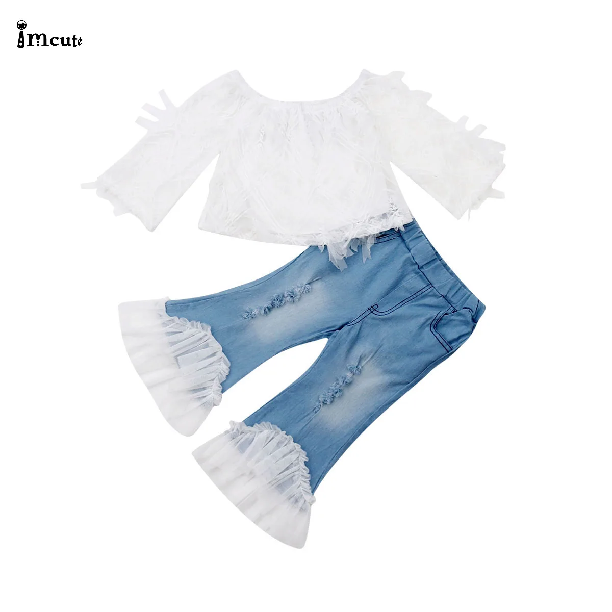 Детская одежда для маленьких девочек новинка 2019 модная летняя белая кружевная