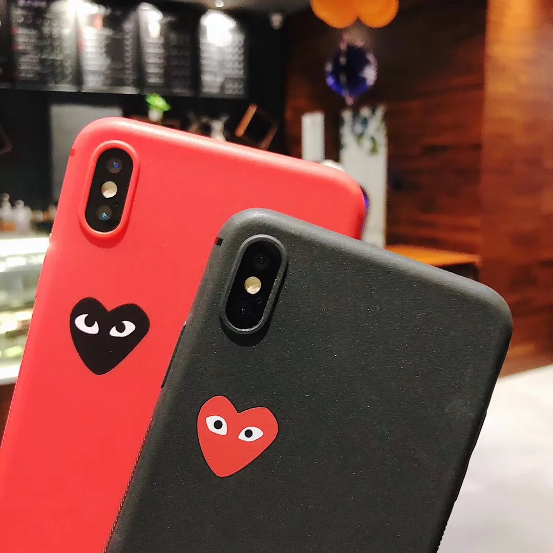 Японская игра CDG Comme des Garcons чехол для iPhone 6 6s 7 8 Plus X Xs Max Xr силиконовый скраб Любовь