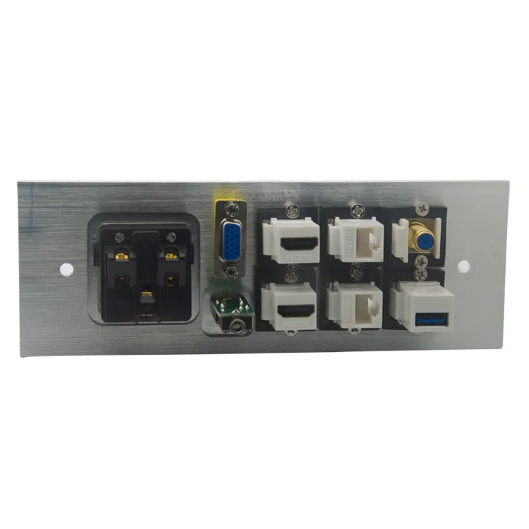 Алюминиевая настенная пластина с 2 X HDMI RJ45 VGA аудио 3 5 мм USB 0 головки F поддержка