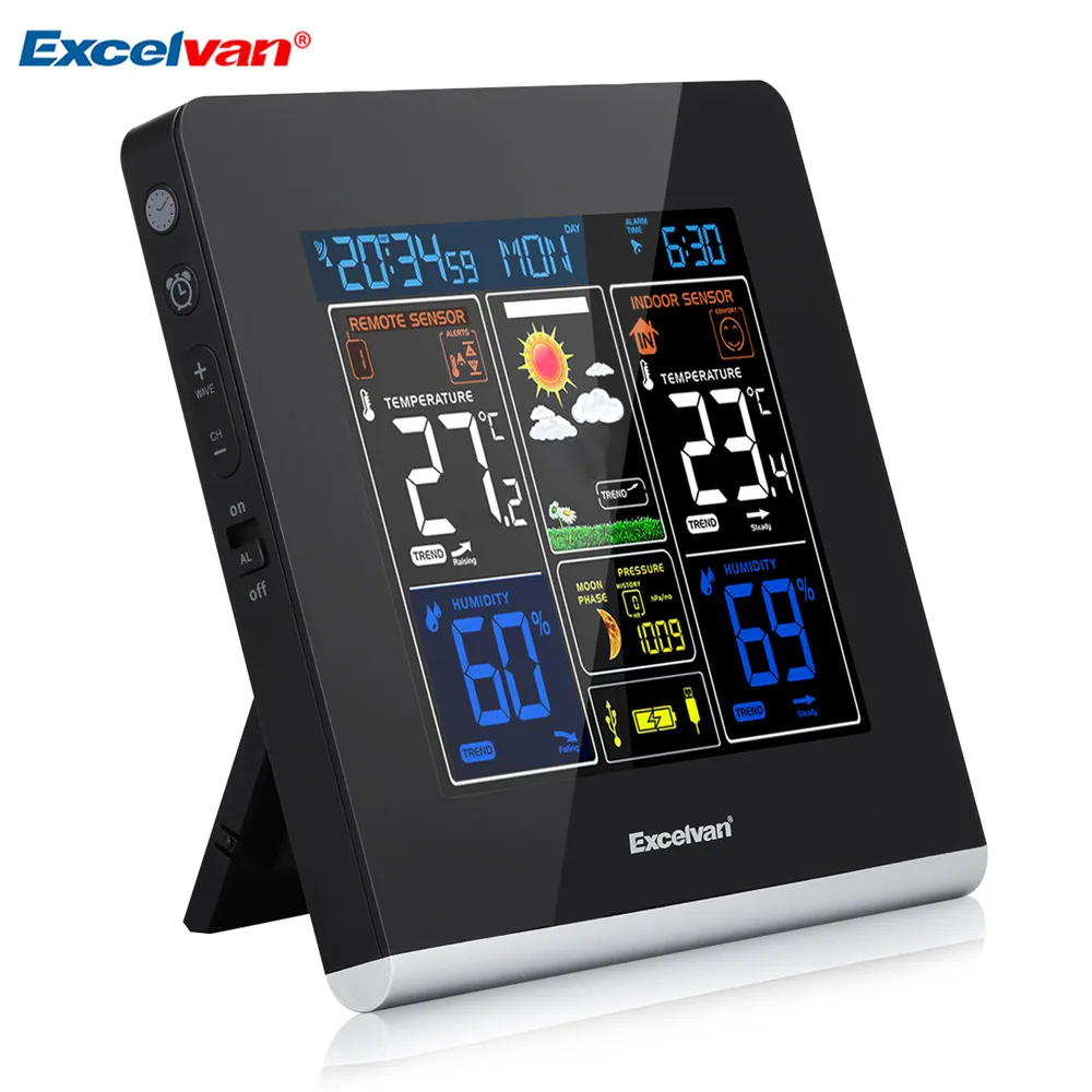 Горячая Excelvan цифровая RCC беспроводная погодная станция с беспроводным датчиком