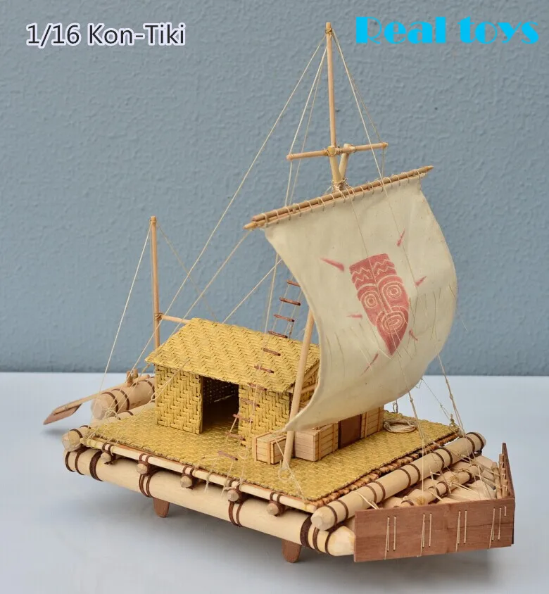 RealTS классический деревянный парусник в сборе Набор 1/16 KON tiki Helios плот деревянная лодка комплект