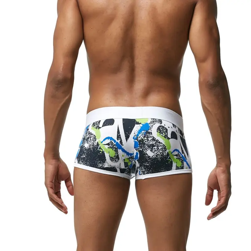 

17 Styles Brand Underwear Men Boxers Shorts Digital print Men Sexy Cueca Boxer Cotton fashion U convex pouch male/gay underpants