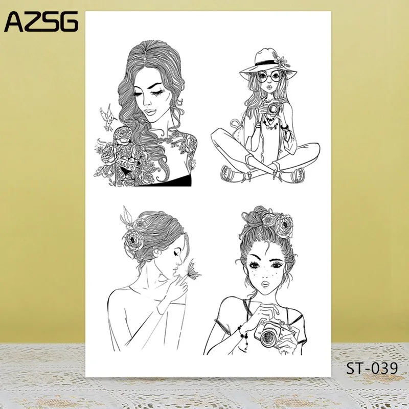 AZSG Мода для девочек/прекрасный кот прозрачные штампы для DIY скрапбукинга декоративные открытки для рукоделия забавные украшения принадлежности 10*10 см