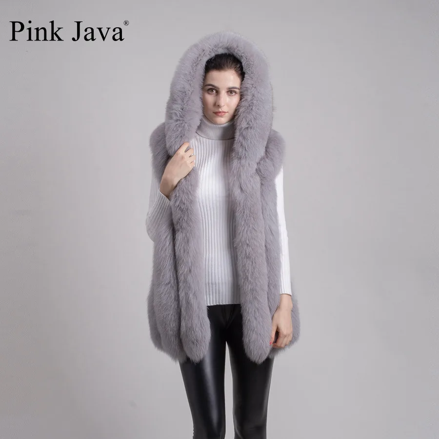 Женский зимний меховой жилет розовый из натурального Лисьего меха QC9484|coat stands for the