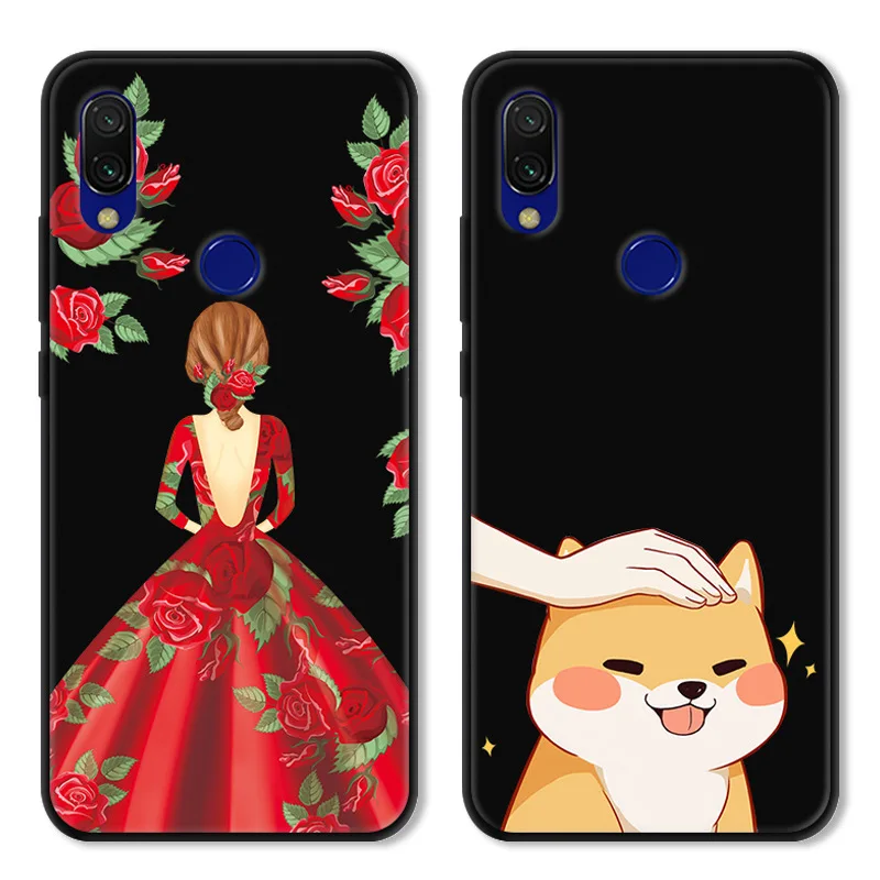 Чехол для девочки в красном платье Xiaomi Redmi 7 чехол мобильного телефона из ТПУ с