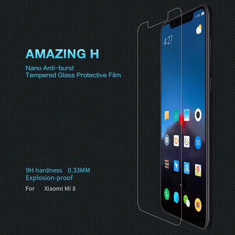 Xiaomi Mi 8 Mi8 стекло Nillkin 9H твердое Xiaomi8 закаленное Защита для экрана ультратонкий