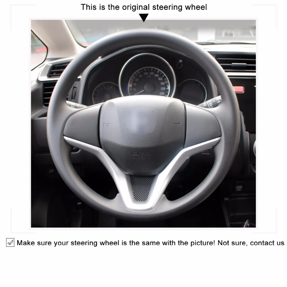 MEWANT черный оранжевый кожаный чехол на руль автомобиля для Honda Jazz HR V HRV City Fit 2015 2016