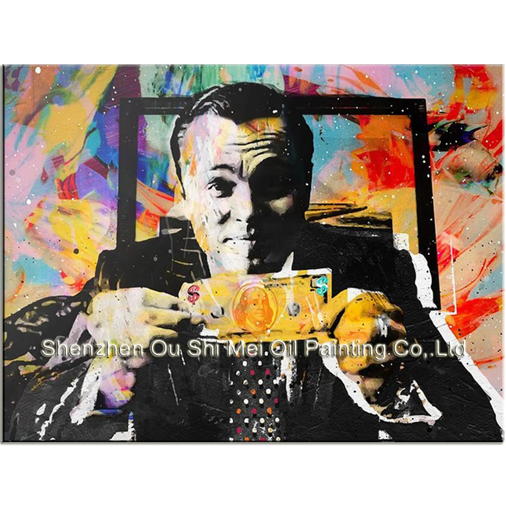 Ручная роспись абстрактный портрет картины маслом мужчина холст картина на
