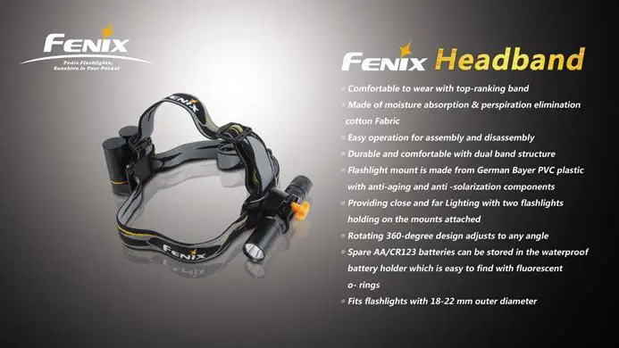 Fenix 18-22 мм фонарик Фонарь регулируемая эластичная повязка на голову с держателем батареи