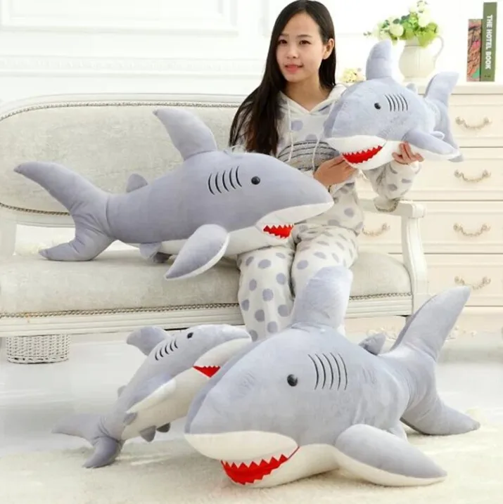 Бесплатная доставка 70 см/80 см Высокое качество плюшевая игрушка Акула 3D имитация