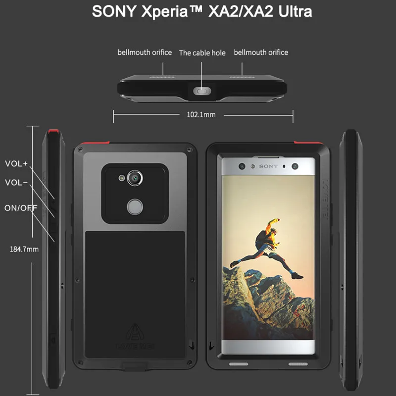 Для SONY Xperia XA2/ XA2 ультра армированный Металлический Чехол ударопрочный