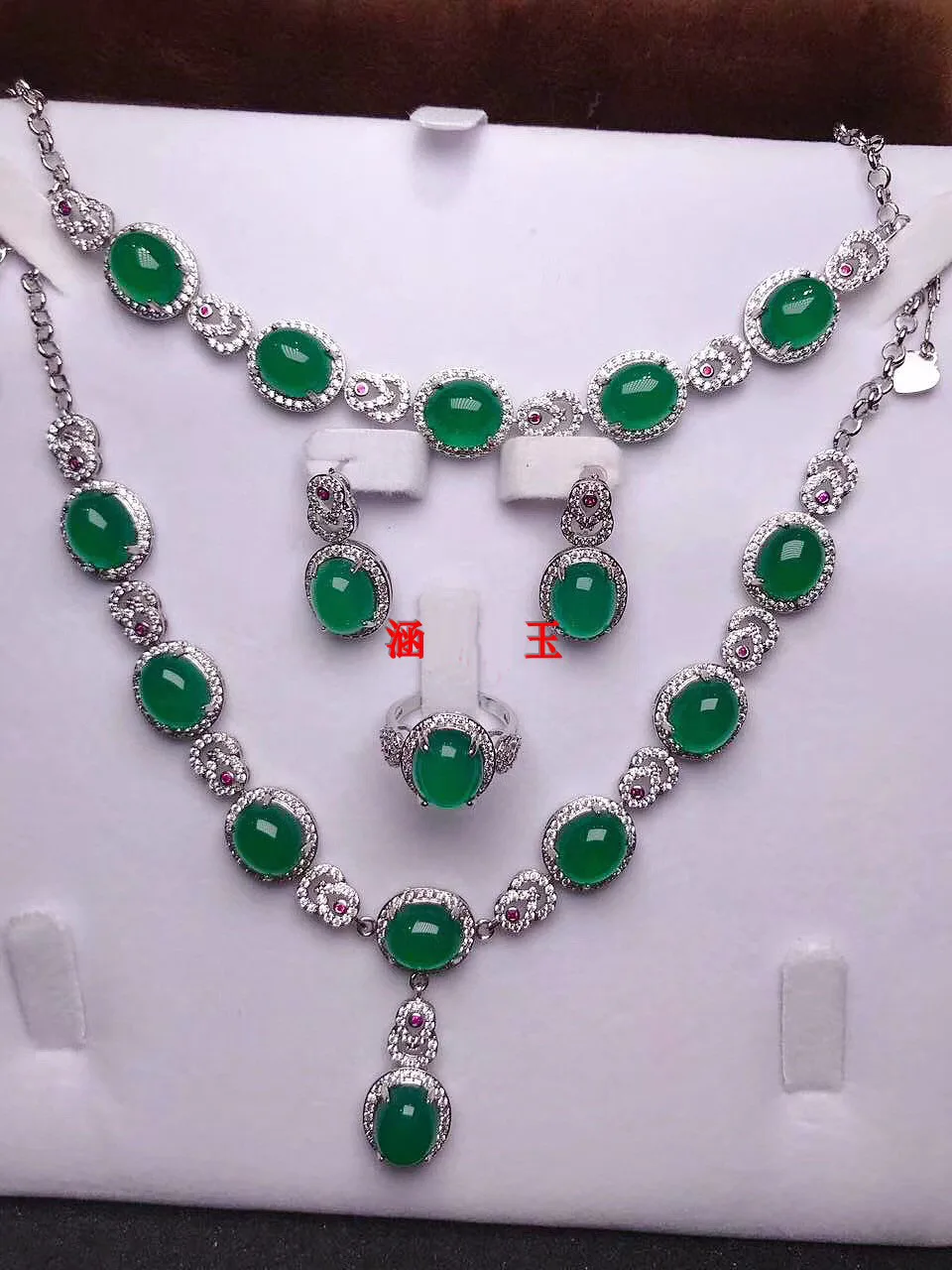 Лидер продаж ювелирное изделие серебро 925 пробы мозаика натуральный лед зеленого