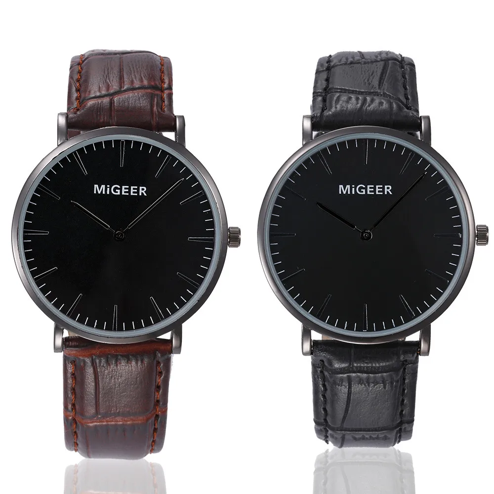 

Retro Design mens watch Simple Casual Leather Band Business Quartz Vogue Wrist Watch clock hours relogio masculino 2018 #D