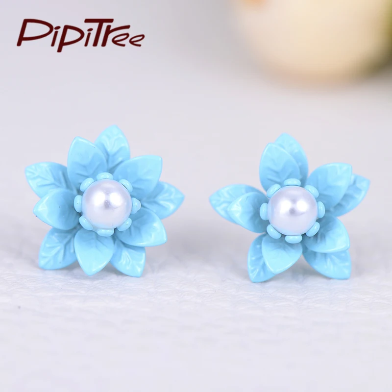 Женские серьги гвоздики с искусственным жемчугом золотистого цвета|pearl earring