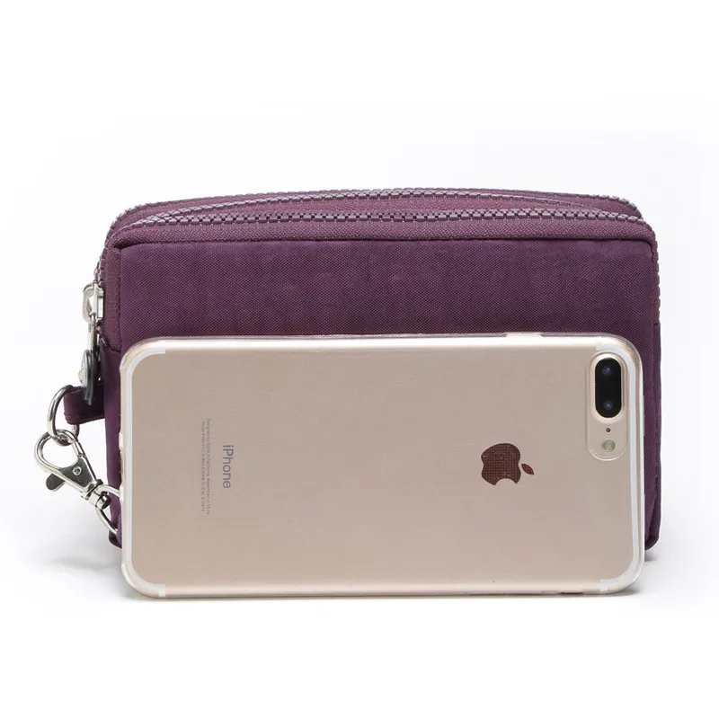 Кошелек J Bg розовый с двойной молнией водонепроницаемый нейлоновый|double zipper purse|brand