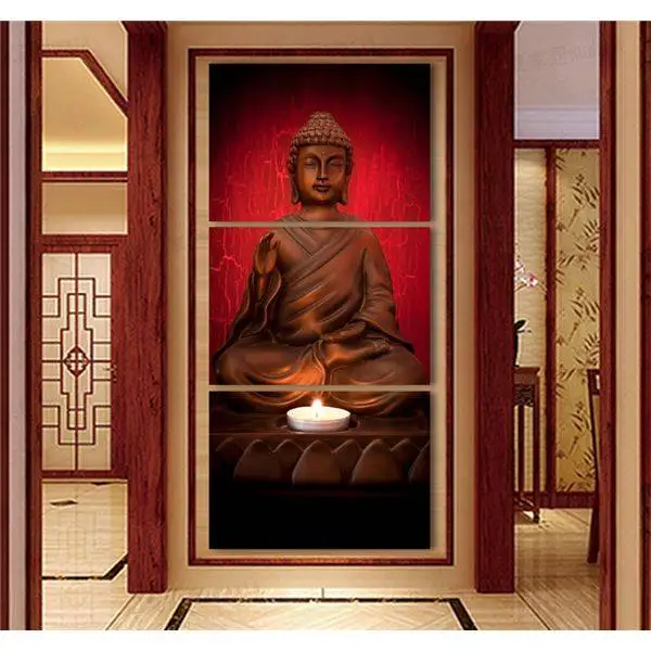 3 шт. декоративные картины с рисунком Будды|picture for living room|canvas picturepainting picture |