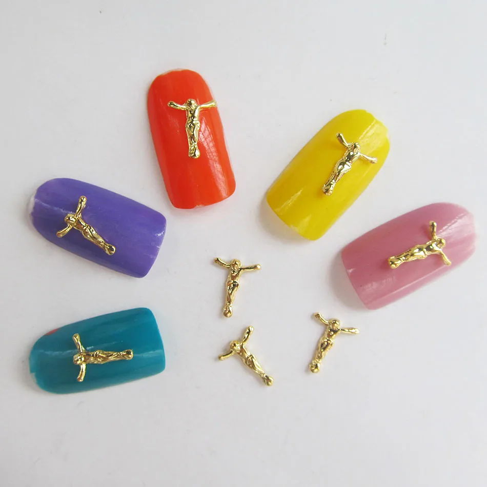 A317 Jesus Christ позолоченный сплав дизайн ногтей крест 2016 новое поступление