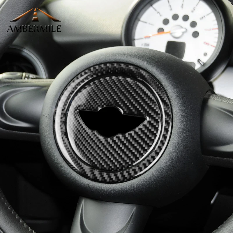 Наклейки на руль из углеродного волокна AMBERMILE Накладка для Mini Cooper Clubman R55 R56 Countryman