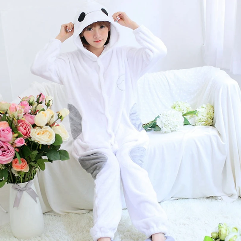 Белый пижамный комплект Baymax для женщин и мужчин унисекс пижама в виде животных