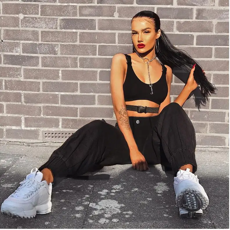 Брюки карго Женские повседневные уличная одежда джоггеры с завышенной талией