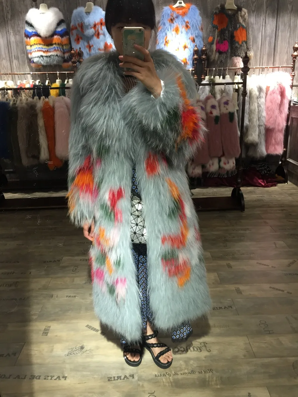 SQXR шуба из натурального меха енота вязаное меховое пальто женская меха|knitted fur