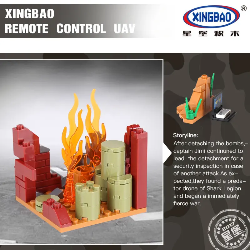 XingBao 06016 324 шт Оригинальные военные серии набор БПЛА с дистанционным управлением